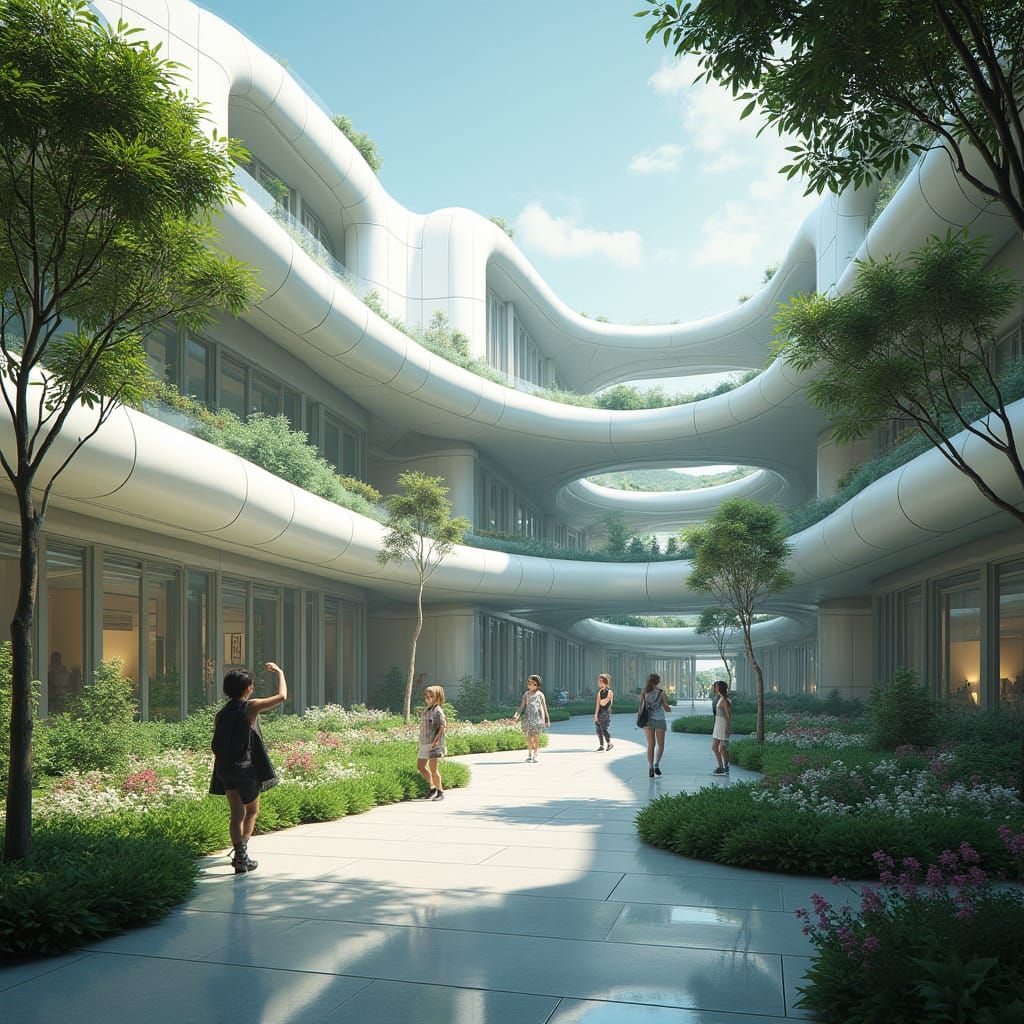 Futuristic School with Augmented Reality Learning