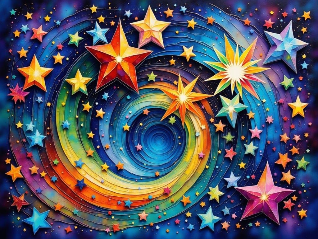 Surreal Cosmic Vortex in Impressionist Oil Painting Style