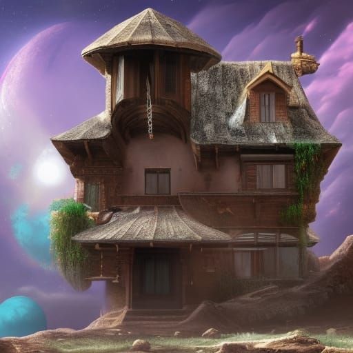 House in Space: Detailed Matte Painting