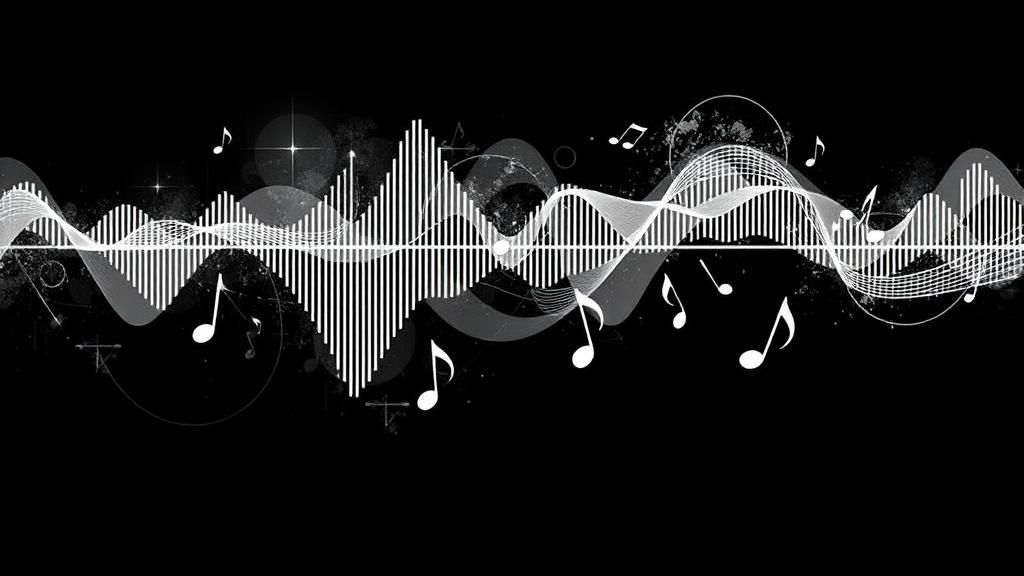 Abstract Black and White Sound Wave Design
