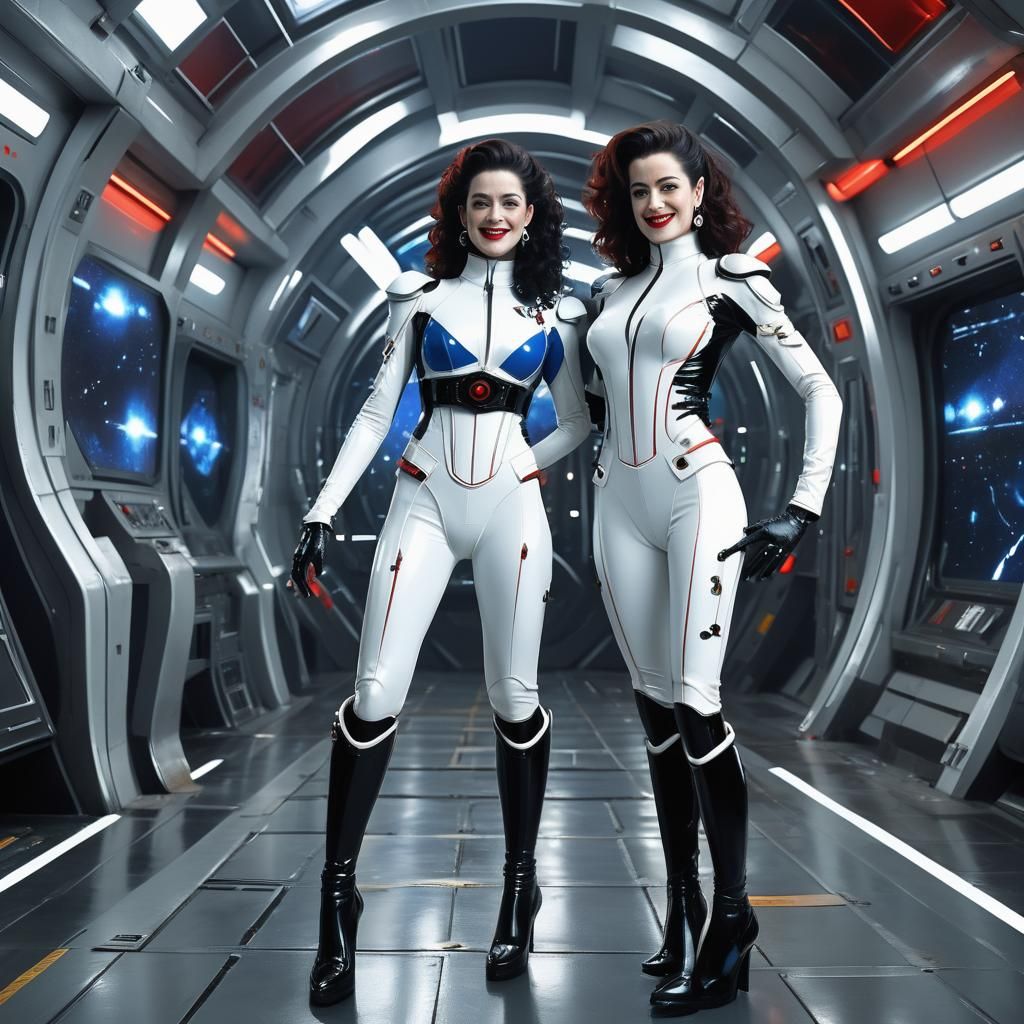 Cosmic Beauty in Futuristic Latex: Digital Art