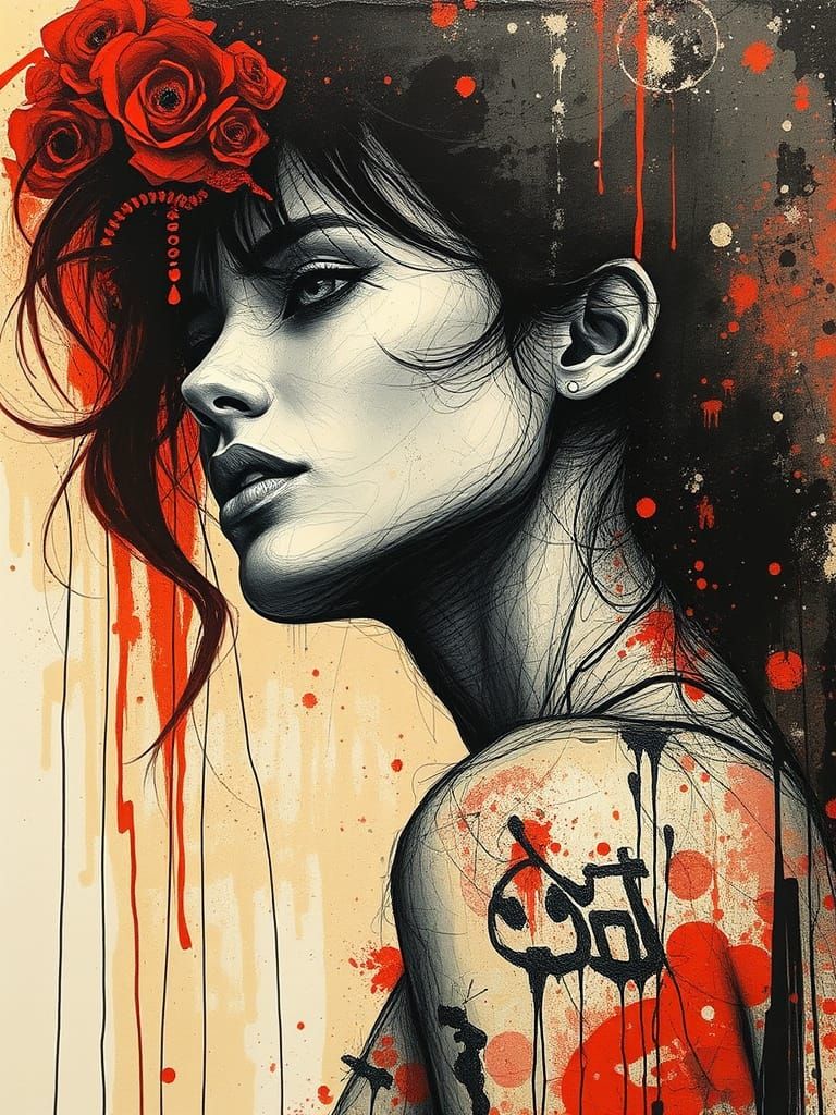 Atmospheric Abstract Woman Artwork