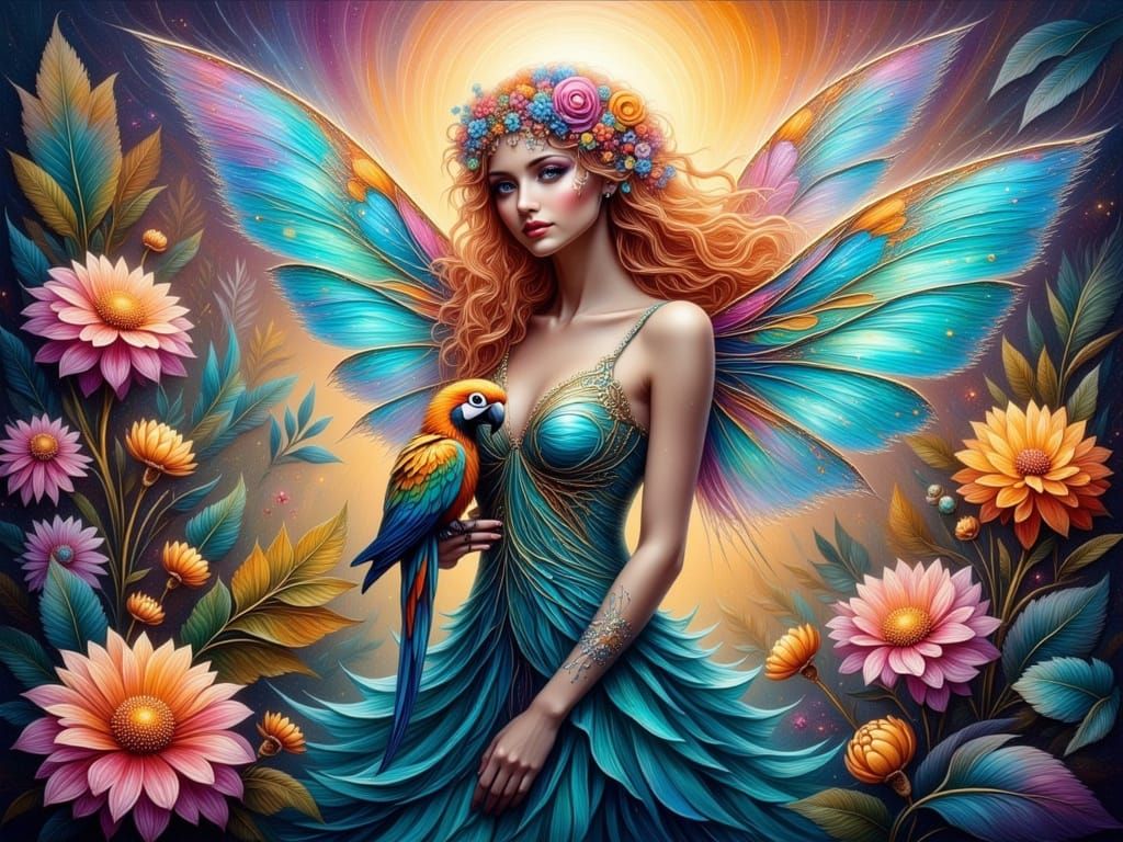 Fairy in Enchanted Forest: Acrylic Oil Painting