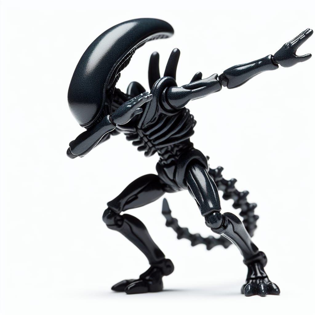 Charming Miniature Xenomorph Performs Playful Dab