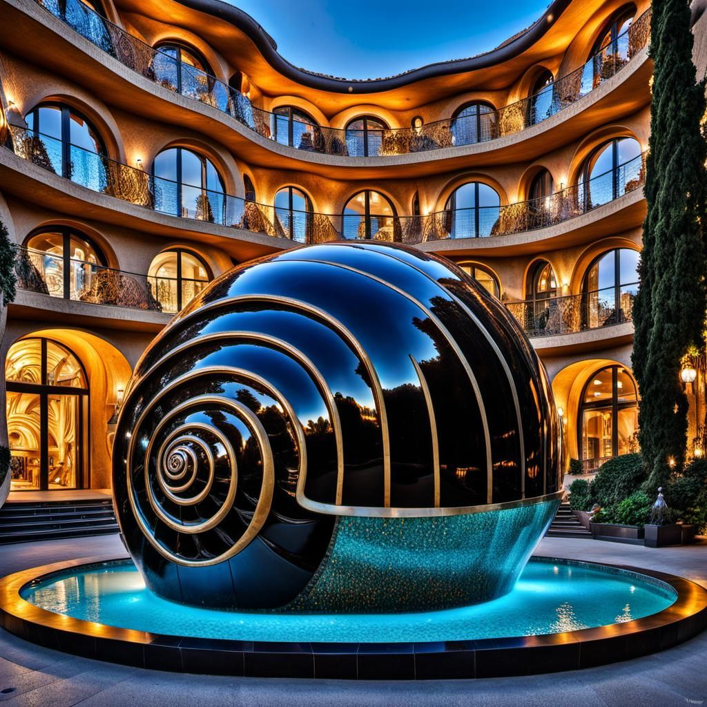 Gaudi Art Deco Sea Snail Hotel in Alps