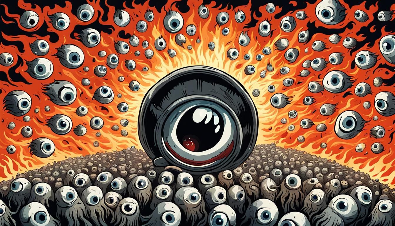 Tormented Souls Emerge from Flaming Bottle