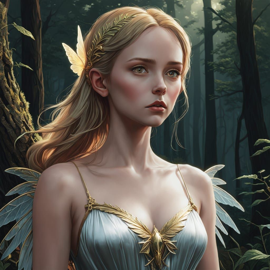 Ethereal Fairy Portrait in Atmospheric Digital Art