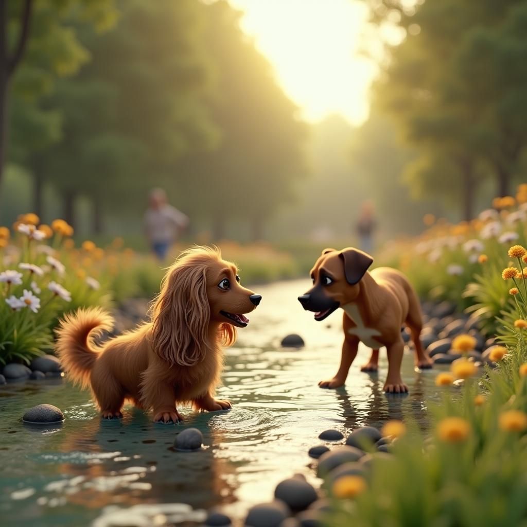 Dachshund Protects Owner in Pixar-Inspired 3D Scene