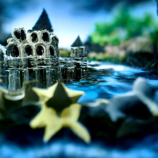 Water Castle Under Starry Skies