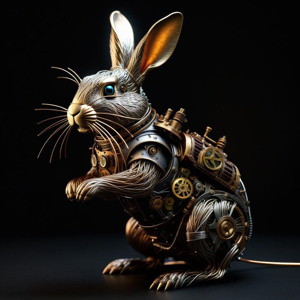 Detailed Steampunk Rabbit with Cinematic Lighting