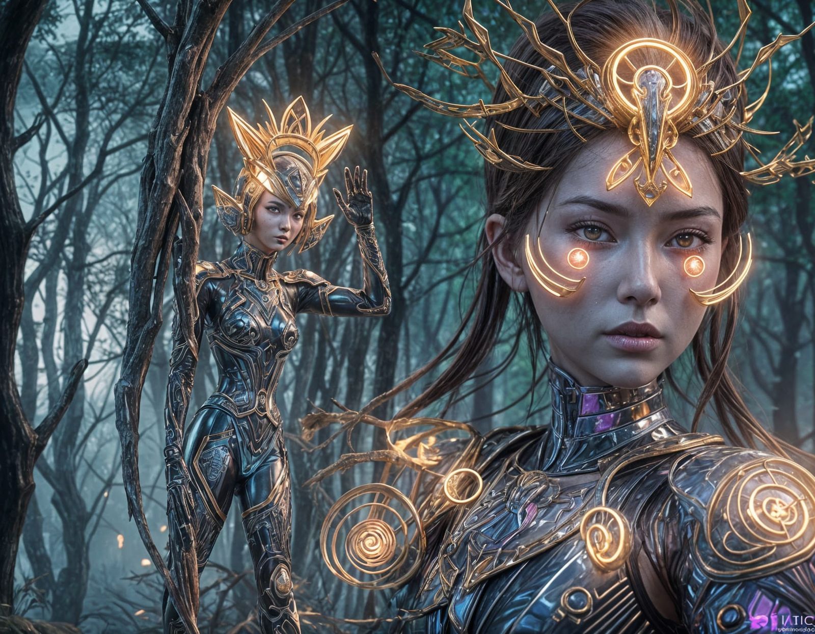 Anime Camouflage Enchantress in 3D Art