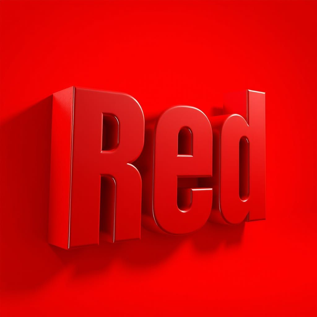 Vibrant Red Word Art in Futuristic Style