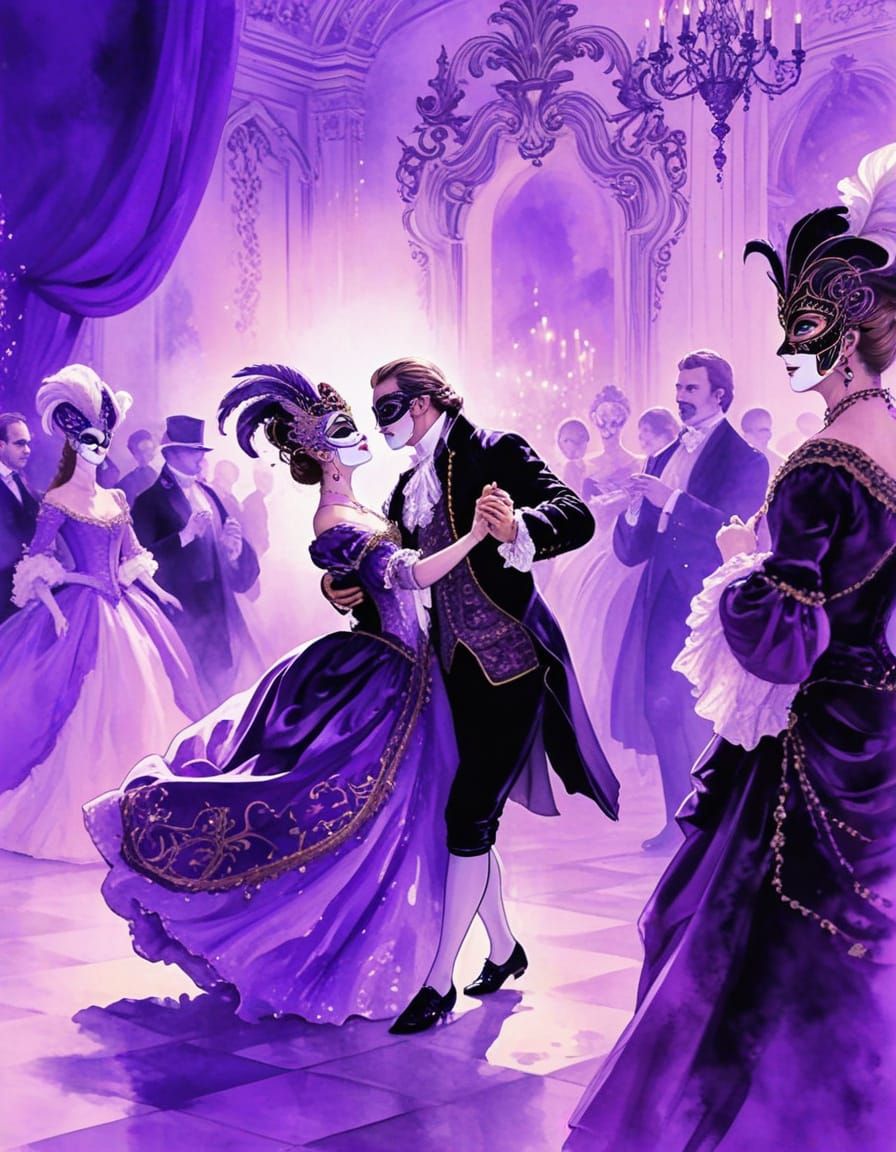 Baroque Masquerade Ball in Shades of Purple