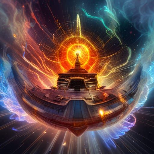 Cosmic Pirate Ship Battle in Hyperreal Style