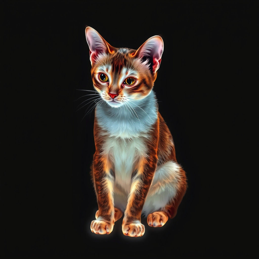 Holographic Transparent Cat in Digital Art