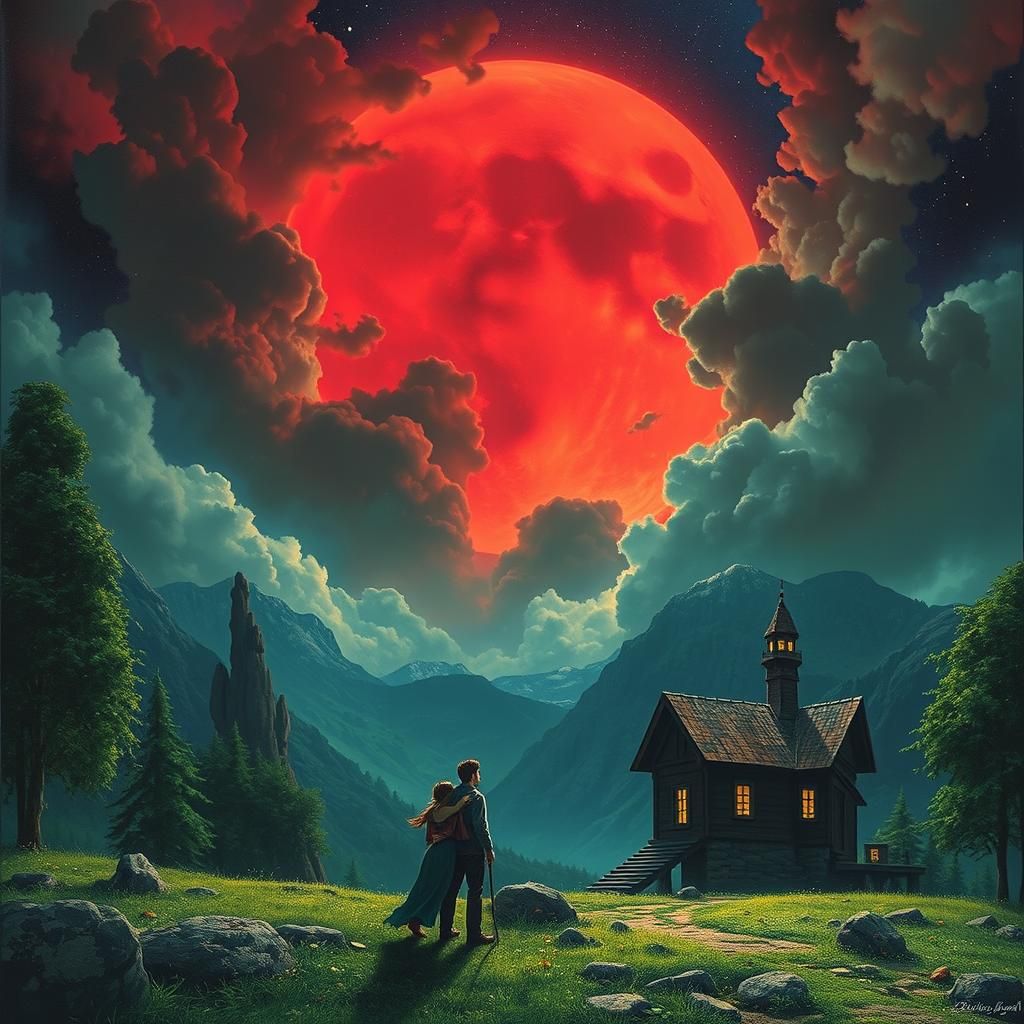 Dreamy Crimson and Clover Matte Painting