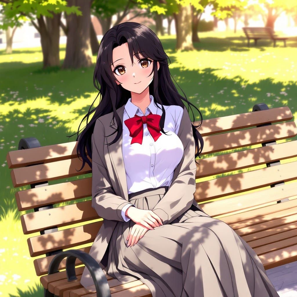 Serene Student Basks in Sunlight