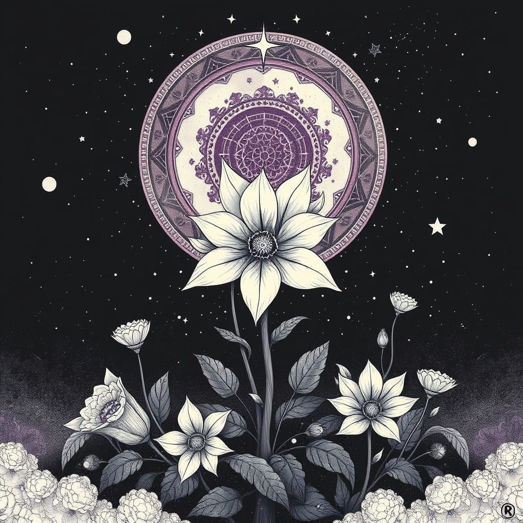 Ethereal Gothic Bloom in Celestial Hues