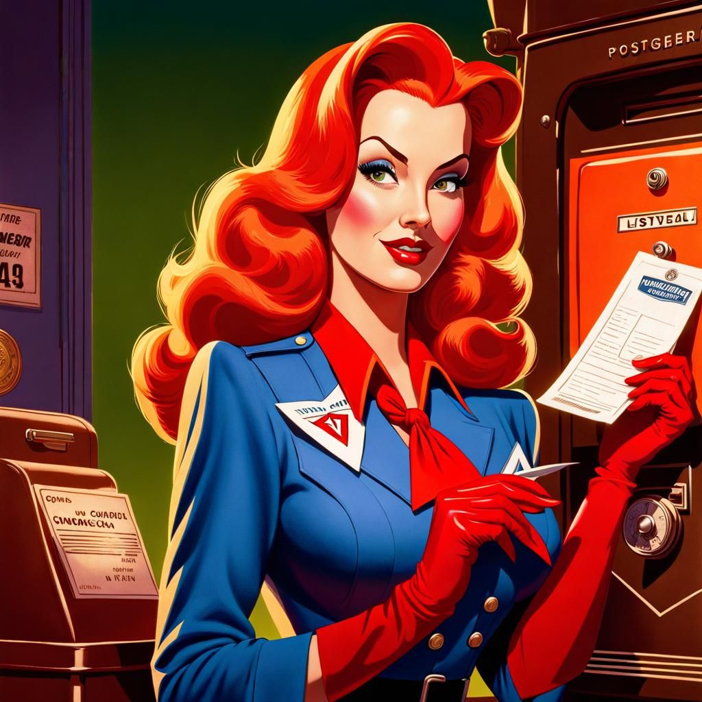 Jessica Rabbit as Postwoman in Pixar Style