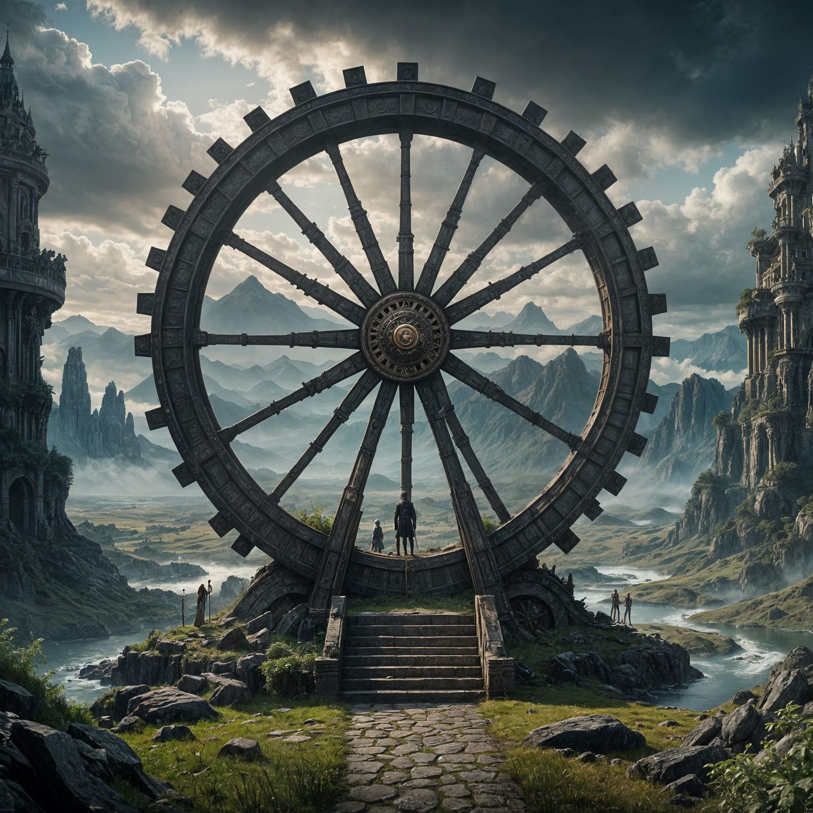 Epic Wheel of Rebirth: Digital Matte Painting
