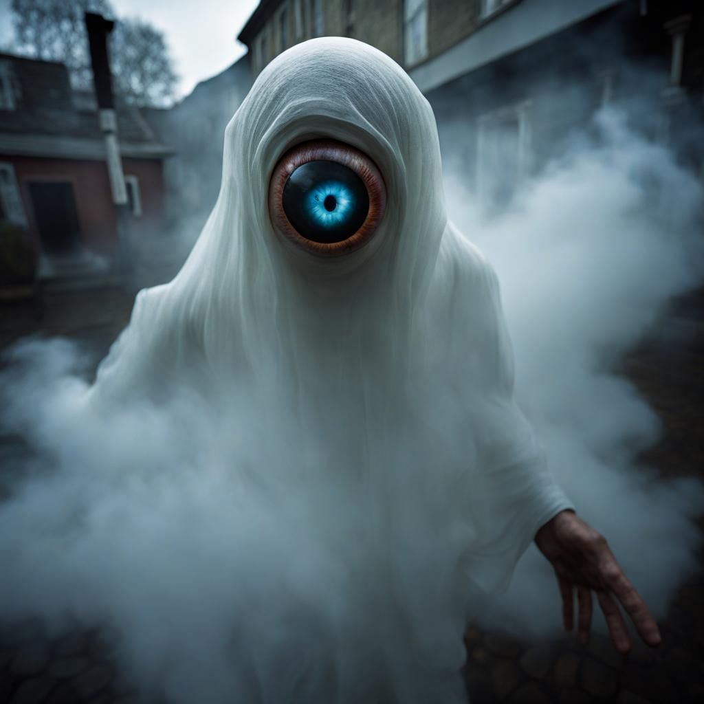 Ethereal Gaseous Eyeball Creature in Dark Fantasy Style