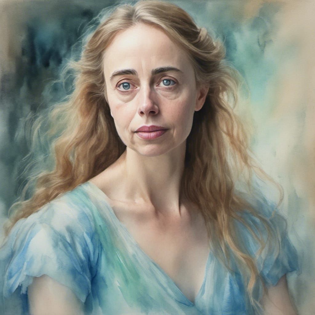 Elegant Trans Woman Portrait in Pastel Style