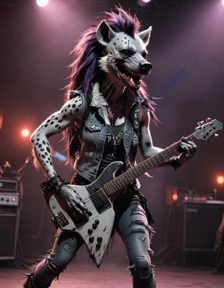 Furry Hyena Black-Metal Vocalist on Stage