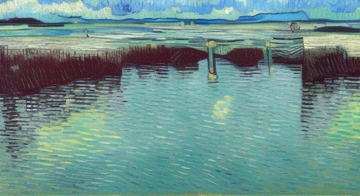 Van Gogh Inspired Tidal Pool Reflections
