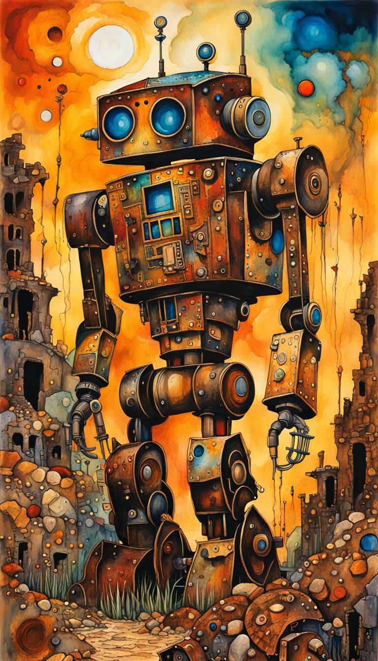 robot in wasteland