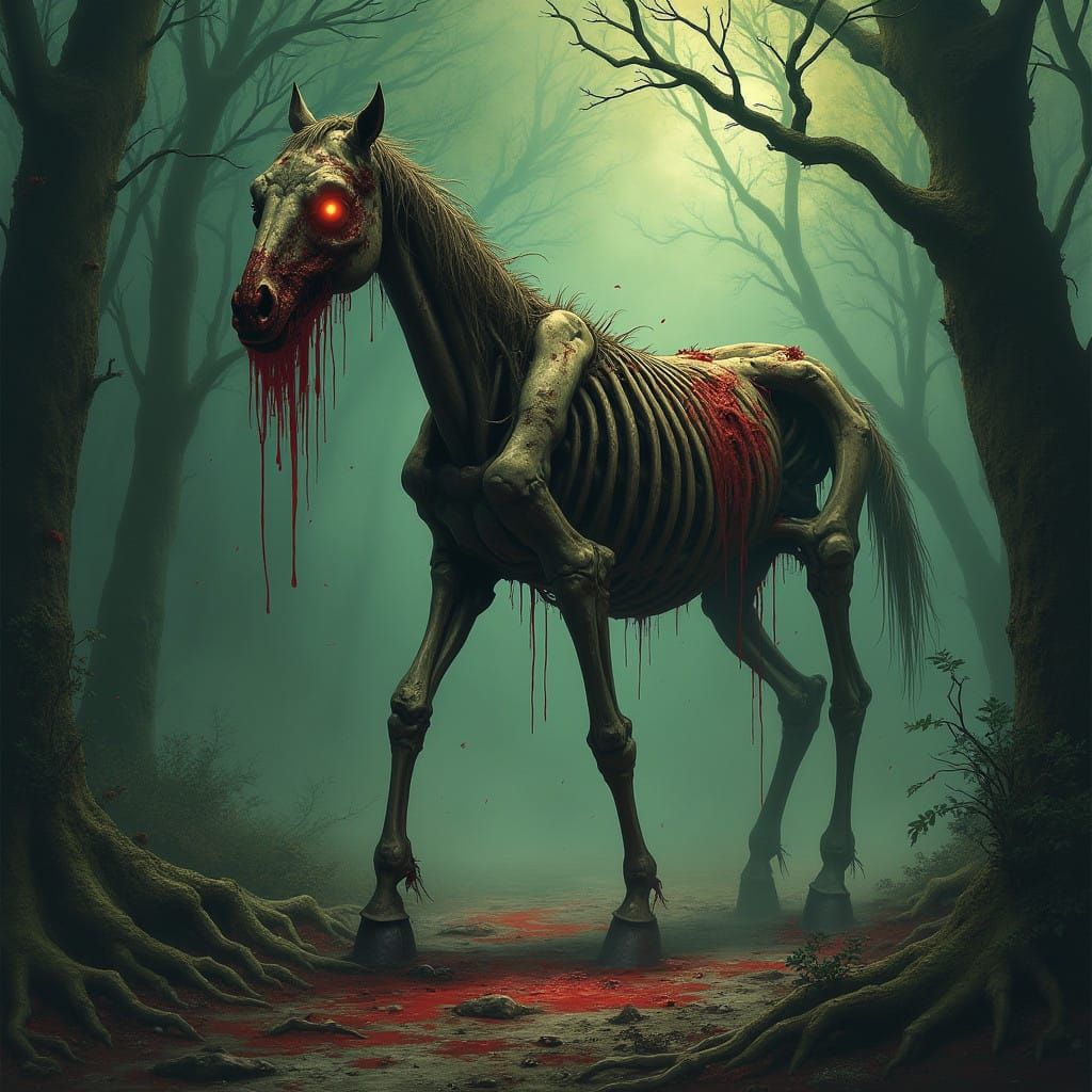 A Haunting, Twisted Equine Abomination Emerges from the Mist