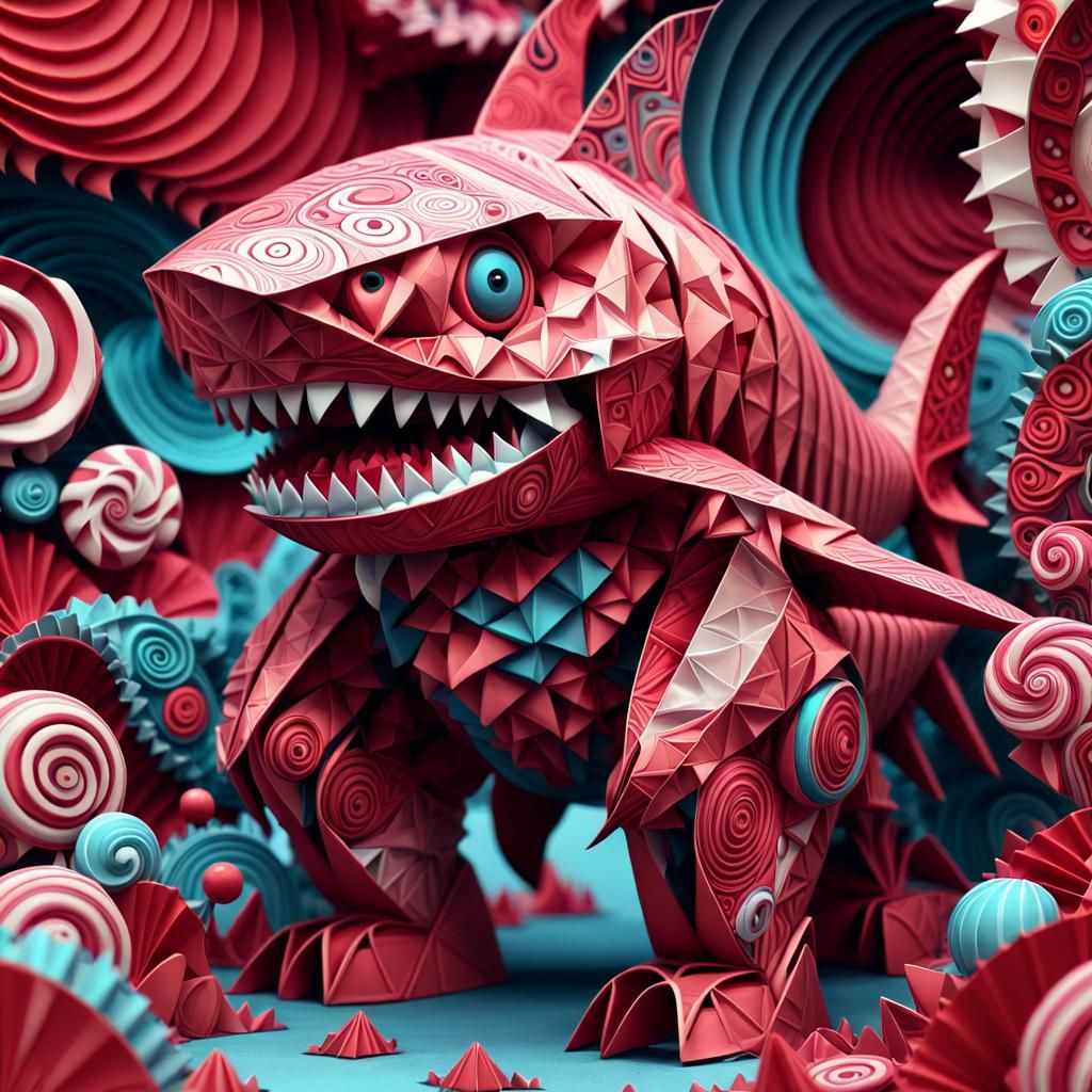 Shy Robot Shark in Collapsed Civilization: Candy Art