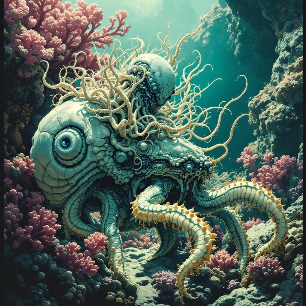 Mythpunk Coral Symbiont on Shellback Polyp-Crab Poster