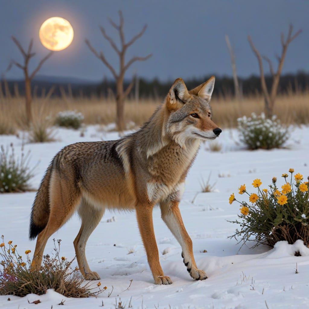 Coyote Returns in a Whispering Winter Wonderland