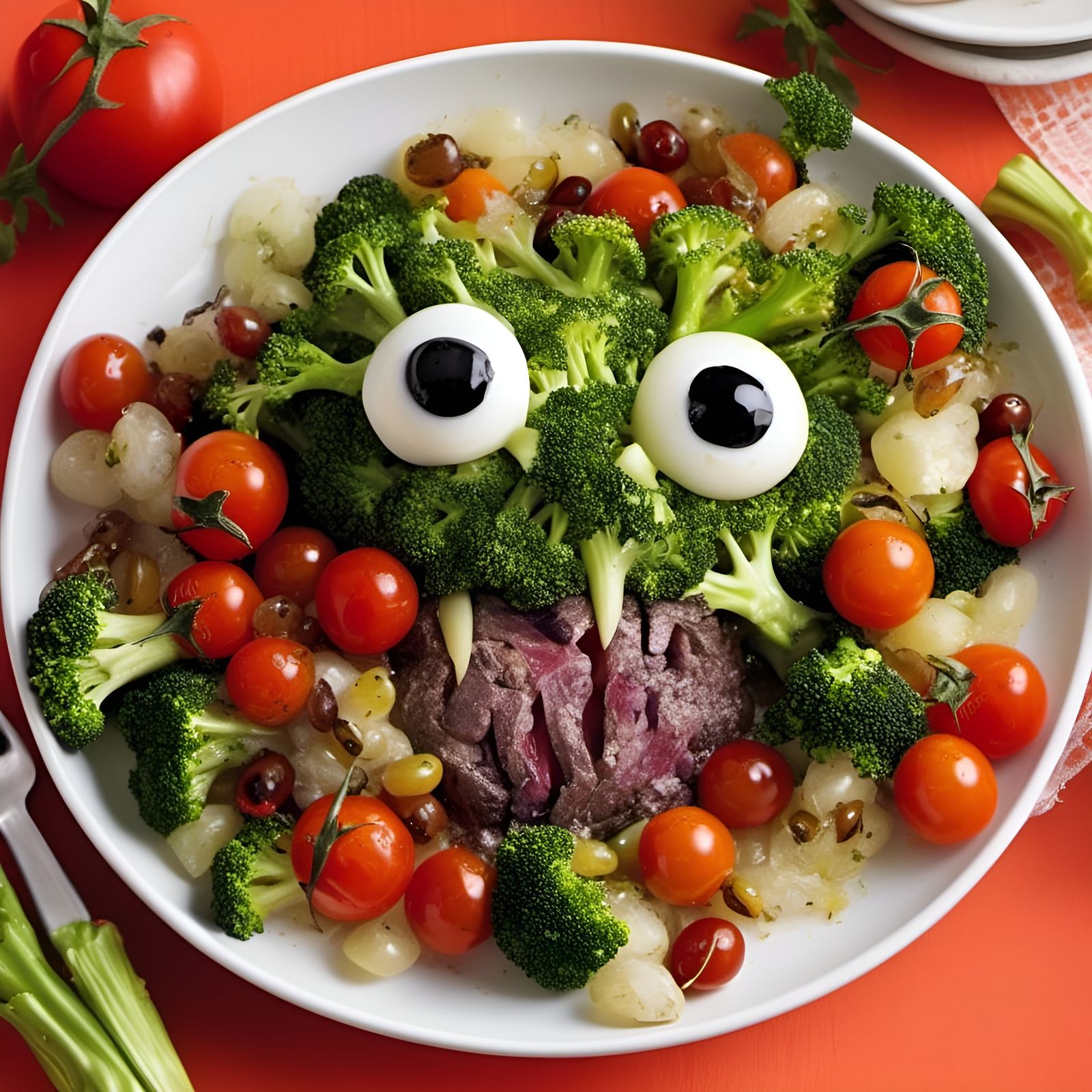 Horrific Halloween Salad Bowl with Human Remains