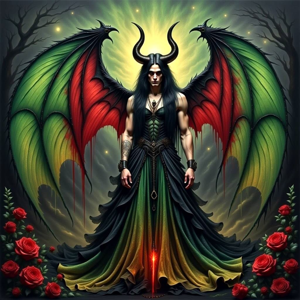 Demonic Gothic Princess with Intense Wings