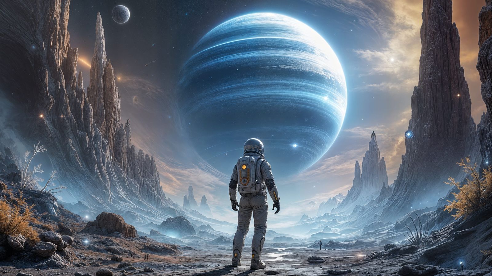 Cosmic Explorer Discovers Iridescent Wonders on Alien Planet