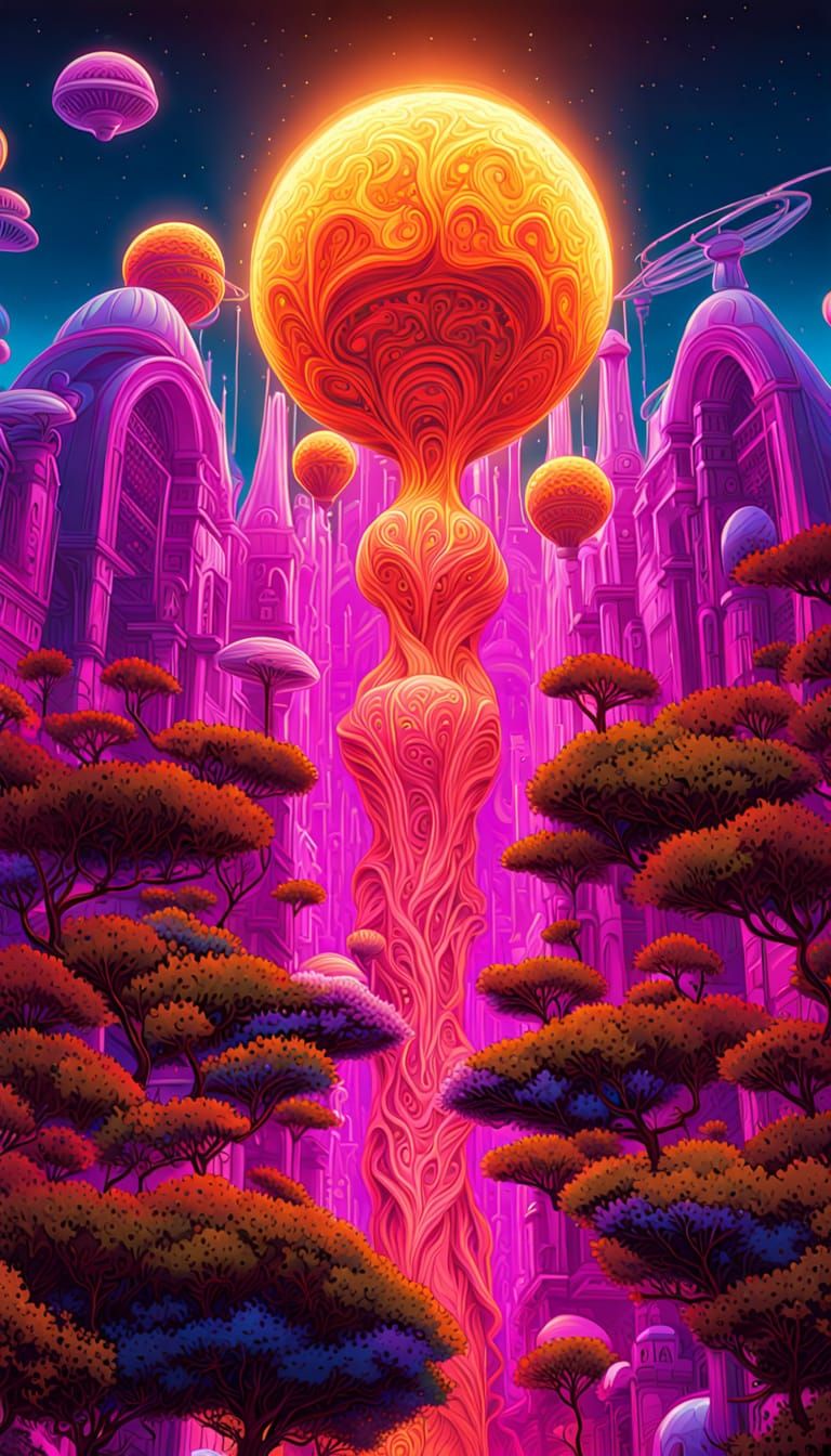 Neon Alien Flora and Fauna: Parallel Dimensions