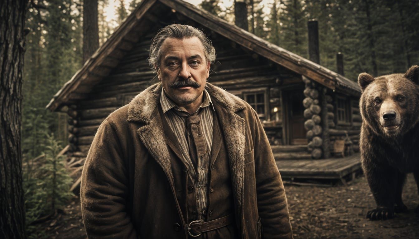 Gomez Addams as a Frontier Woodsman
