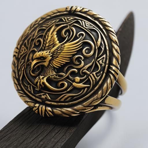 Phoenix on a Ring: AI Generated Image