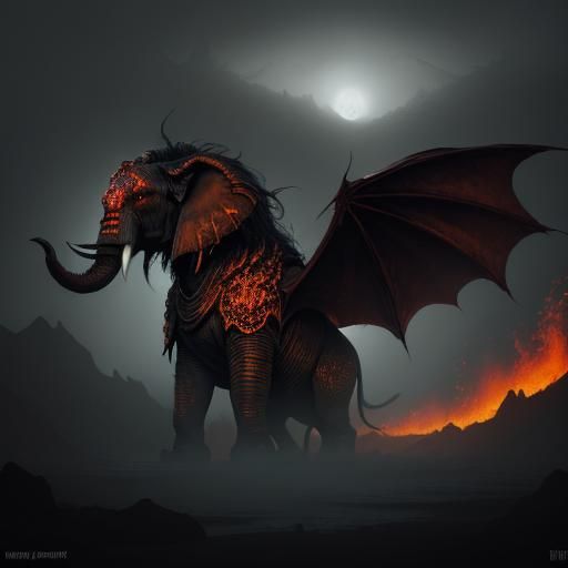 Divine War Elephant Descends into Hellscape