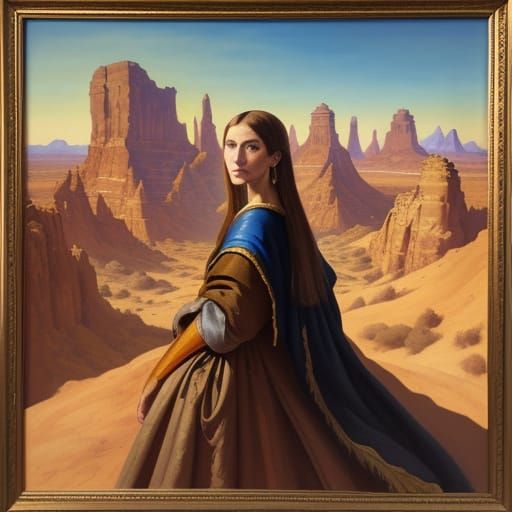 Desert Queen in Golden Hour: Impressionist Masterpiece