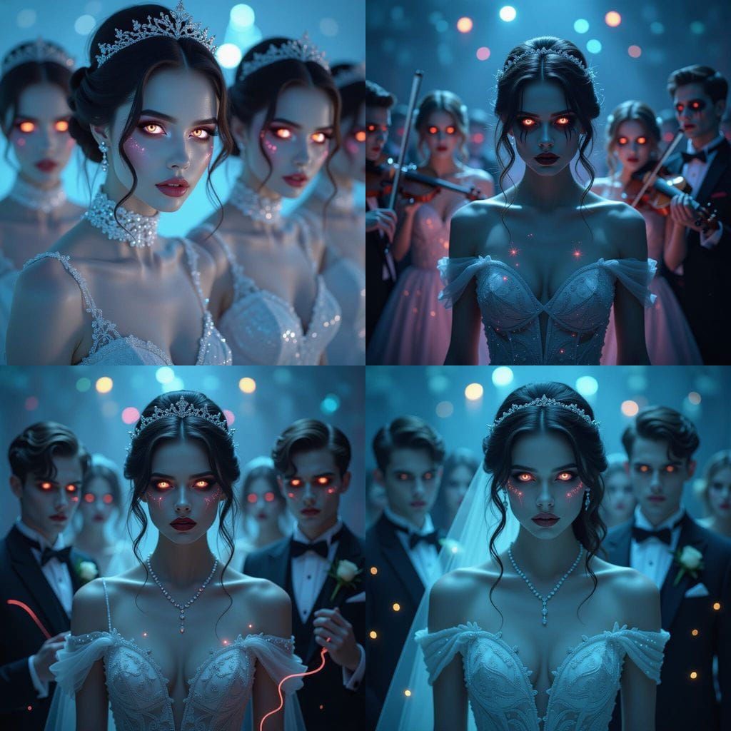 Undead Prom Attendees with Ethereal Neon Glow