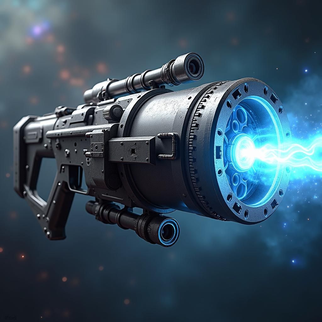 Futuristic Wave Motion Engine with Glowing Blue Energy