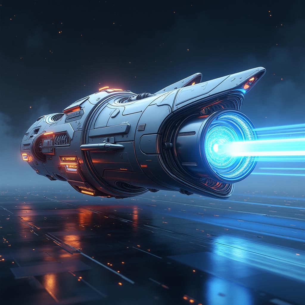 Futuristic Wave Motion Engine in Sci-Fi Style