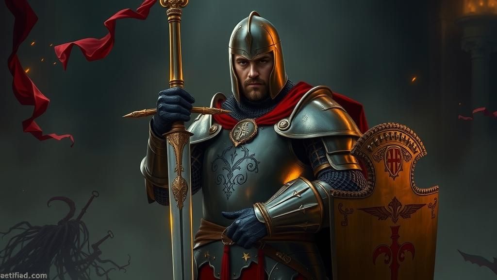 Heroic Knight in Dark Fantasy World