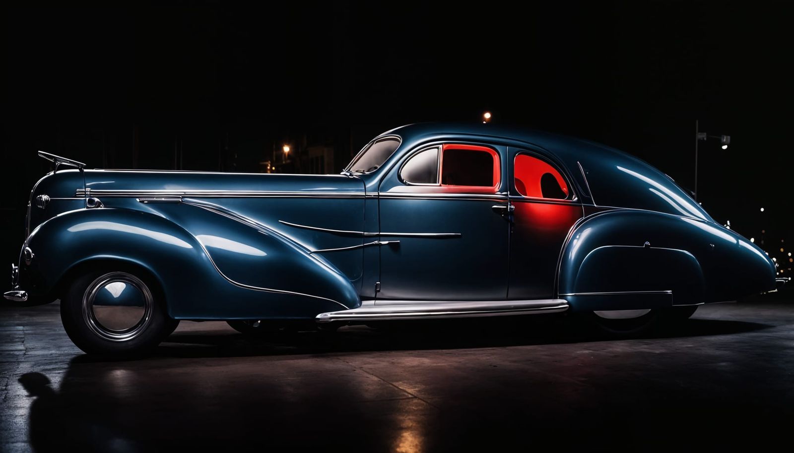 Dark '39 Retro Car Coupe at Opera Theater