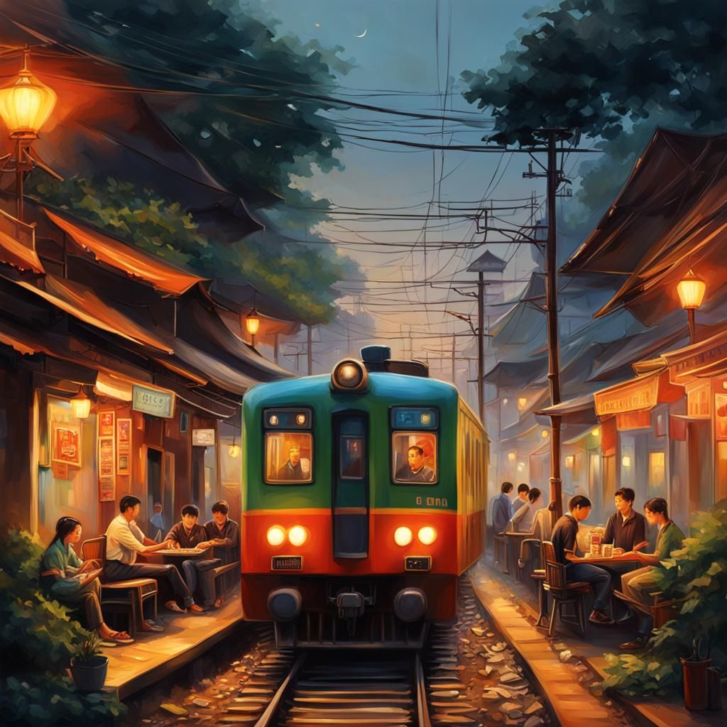 Hanoi train street coffee