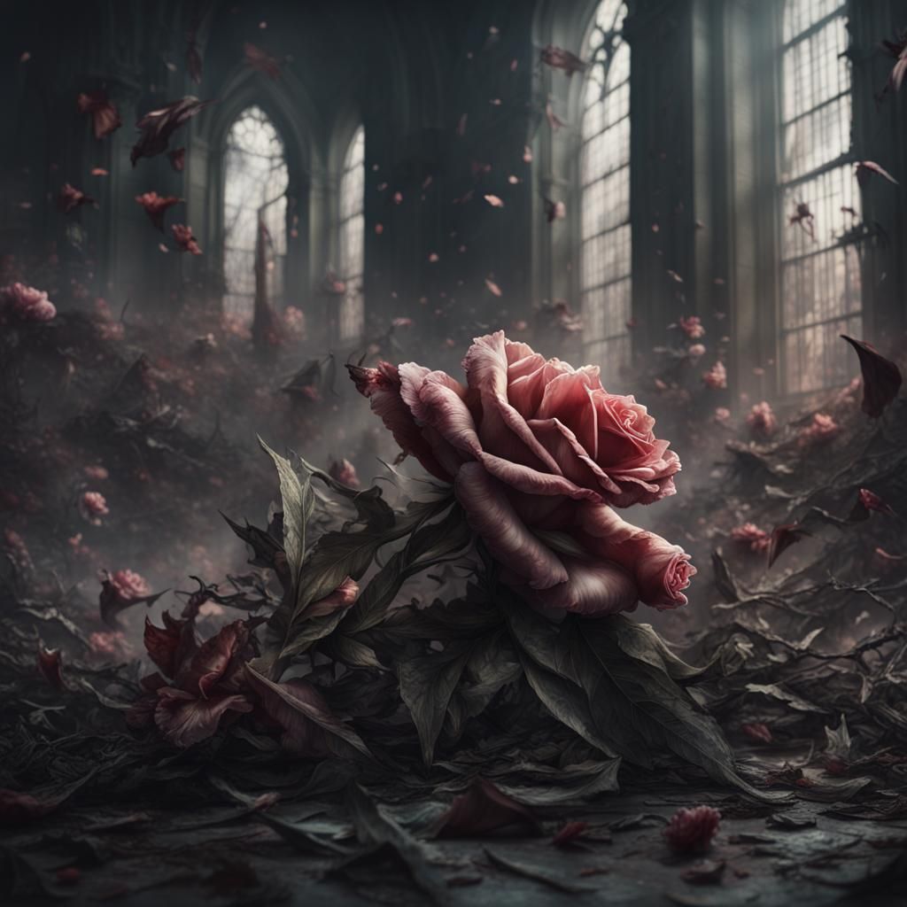 The cruelly trampled flower, looks like love that is pain. L...