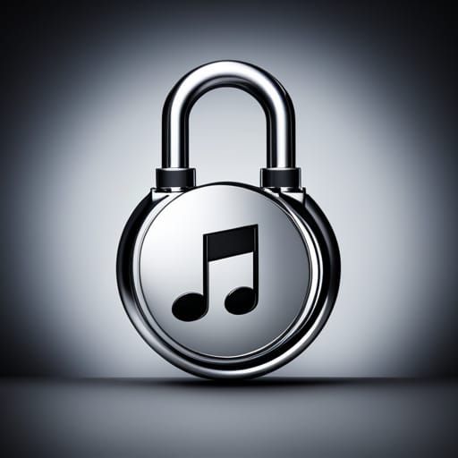 Padlock with Musical Note Carving in 8K