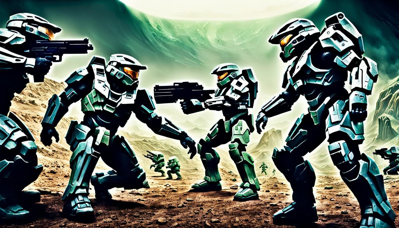 Master Chief Battles Covenant Soldiers on Alien Planet